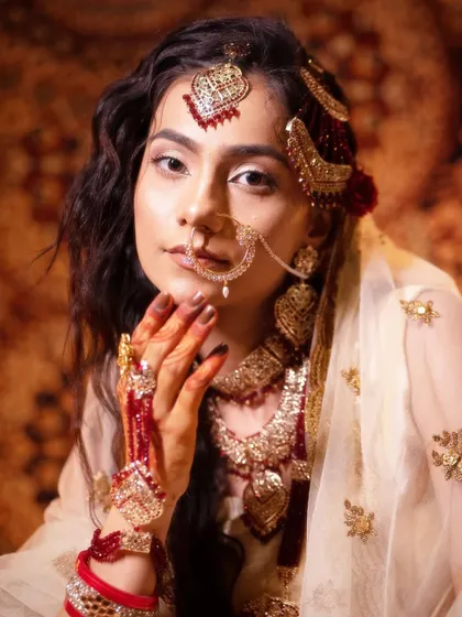 Another stunning recreation from the Heeramandi series, done by one of my students. This look features a beautiful headpiece and glowing skin, reflecting the show's signature style.
