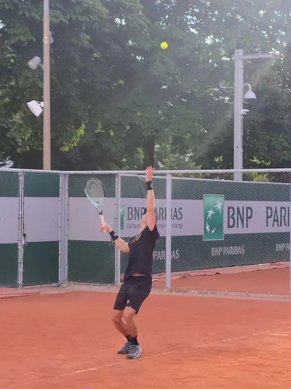 A serve motion captured during training. Every detail matters when you are competing against the best in the world.