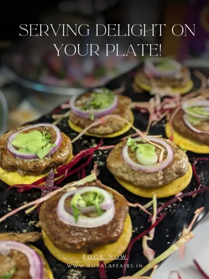 Serving delight on a plate with these mini Galouti kebabs. Served on a saffron-infused pancake (sheermal) and topped with onion, they are a taste of royal Awadhi cuisine.