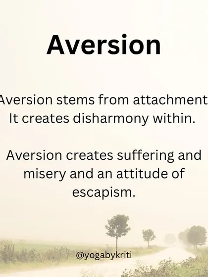 Aversion is not the same as detachment. Aversion stems from attachment and creates disharmony, while detachment creates inner harmony and peace.