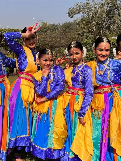 A close up of some of my senior dancers, looking confident and happy in their performance attire.
