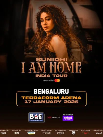 The Bengaluru poster with the Trends Footwear partnership highlighted.