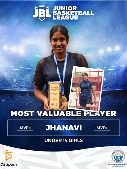 Congratulations to Jhanavi, the Most Valuable Player for the Under 14 Girls category. Her skill and leadership were instrumental to her team's success in the JBL.