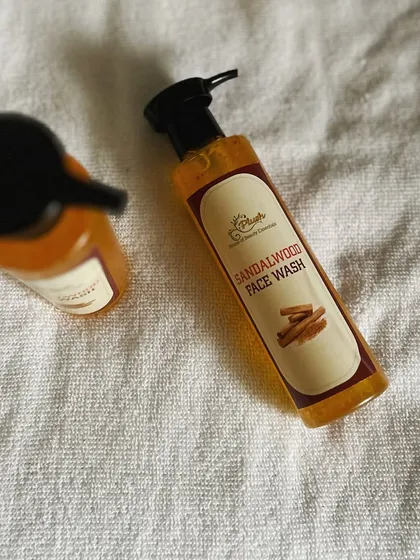 My Sandalwood Face Wash is great for all skin types. It helps to balance oil production and soothe irritated skin naturally.