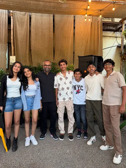 The performers and organizers posing for a group photo. It's all about community and good times here at My Baagaan.