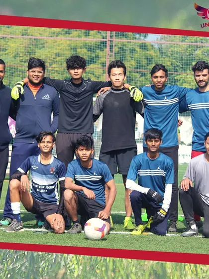 Football is a team game, and so is life. This is the core of my philosophy. A pre-match team photo captures the unity and spirit that I encourage in all the events I organize.