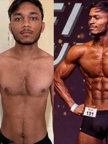 Another look at the 7-week prep, showing the change in facial leanness and overall body definition.