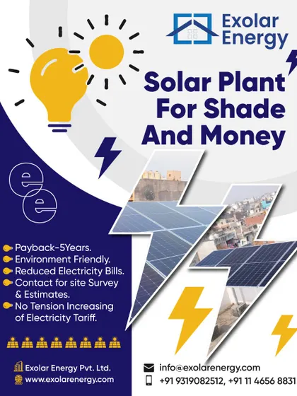 Get shade and money from your solar plant. With a 5-year payback and no more tension about rising electricity tariffs, it's a win-win.