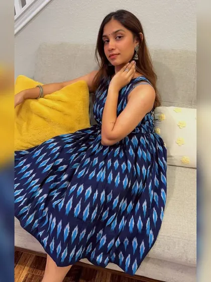 Thank you to this beautiful client for choosing my pure Handloom Ikat dress. You look absolutely stunning and capture the essence of my designs perfectly.