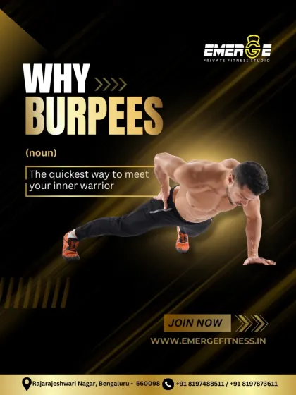 Why burpees? Our trainers know they are the quickest way to meet your inner warrior. We incorporate effective, full-body movements like this to elevate your strength and endurance.