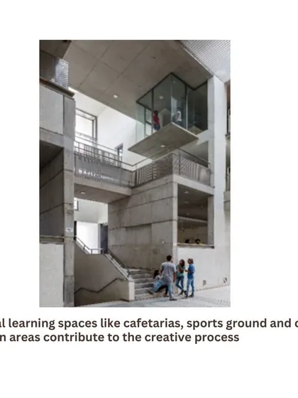 A duplicate image of an informal learning space, used to illustrate the design philosophy for VIT.