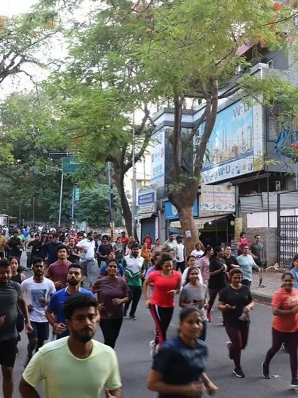 Our members running through the streets of Bangalore during the Quadzathon. The energy and participation were incredible.