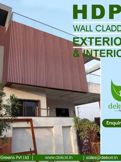 My HDPE wall cladding is suitable for both exteriors and interiors. This image shows a bold, modern exterior application, demonstrating its durability and ability to completely transform a building's facade.
