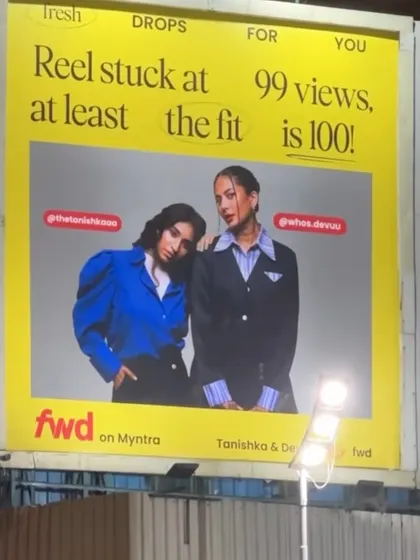 Seeing my work on a massive billboard for a major fashion brand like Freakins is always a thrill. This image shows the real-world impact of my commercial makeup, designed to be clean, eye-catching, and effective for large-scale advertising campaigns.
