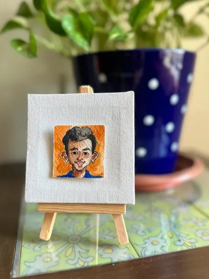 A mini portrait of my smart and handsome nephew, Pratham. I love our conversations and always learn something new from him.