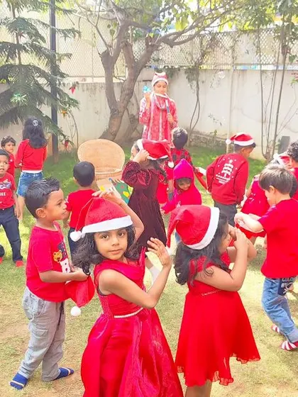 A garden full of dancing Santas! Our Christmas party was filled with music, movement, and laughter, creating a truly festive atmosphere for everyone.