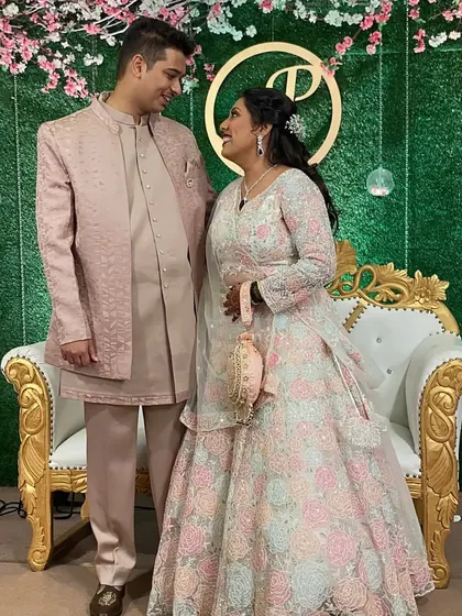 Congratulations to this lovely couple! A candid moment of them looking at each other after their engagement.