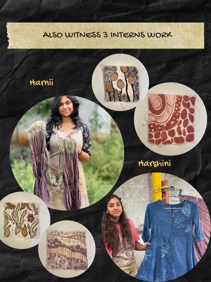 A collage showcasing the beautiful work of three of our interns, Hamii, Harshini, and Abigail. We love to witness and share the creative growth of the young minds who join us.