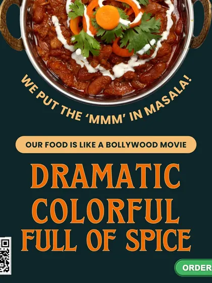 We put the 'mmm' in masala. Our food is like a Bollywood movie: dramatic, colorful, and full of spice. Just look at this vibrant bowl of rajma.