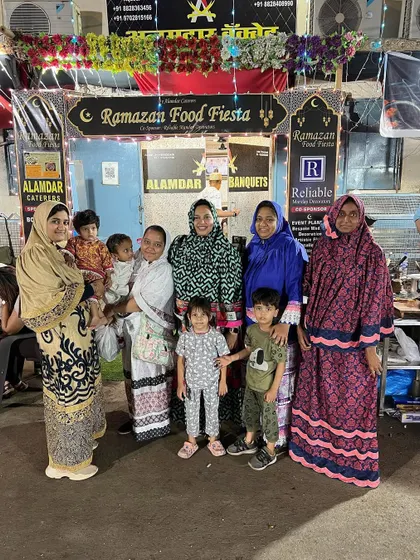 A family with little ones enjoying the festive atmosphere. We are a family-friendly destination.