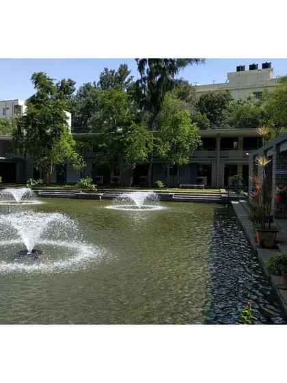 The large water body of the original hospice, which the new extension was designed to complement and connect with.