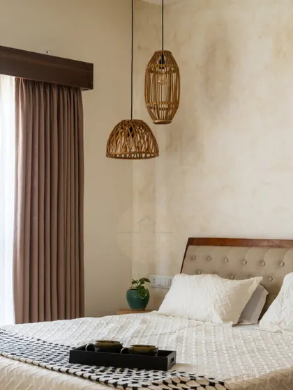 A collection of our bedroom designs, showcasing various styles from modern minimal to ethnic traditional. Each space is crafted to be a unique sanctuary, featuring custom furniture, layered lighting, and thoughtful details.