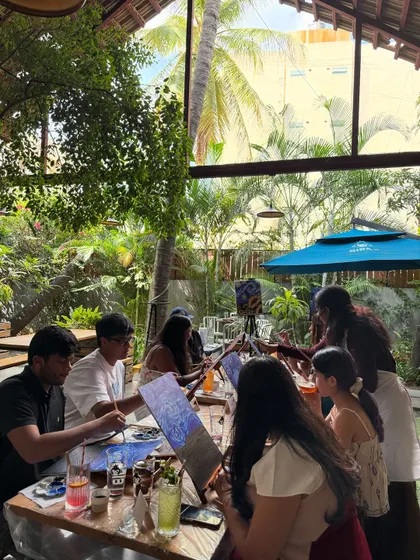 Another shot from our private session at the Bira 91 Taproom. The lush, green venue was the perfect setting for a creative evening.