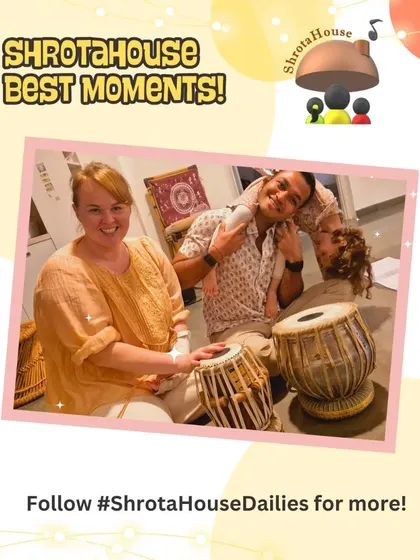 Music connects us all. A beautiful, candid moment from one of our workshops, where a family from another country discovers the joy of playing the tabla together.