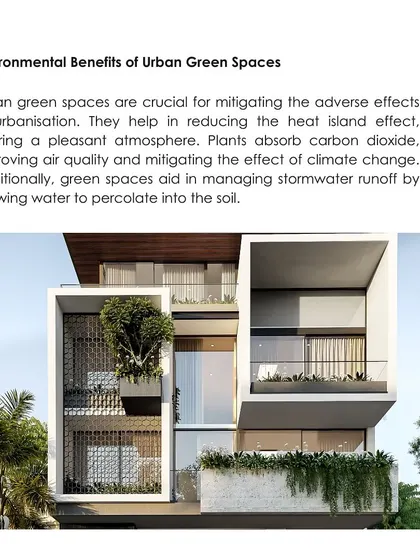 Urban green spaces are crucial for mitigating the adverse effects of urbanization. They help reduce the heat island effect, improve air quality, and aid in managing stormwater runoff, creating a more pleasant atmosphere.