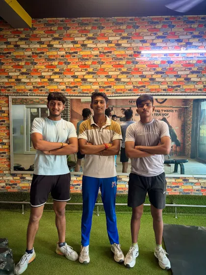 Three of our dedicated players after a tough gym session. Building strength is a core part of our training program.