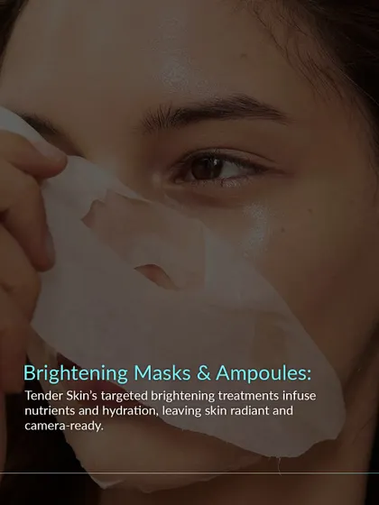 To achieve that luminous, lit-from-within look, we use targeted brightening masks and ampoules. These treatments infuse the skin with potent nutrients and hydration, leaving it radiant and camera-ready.