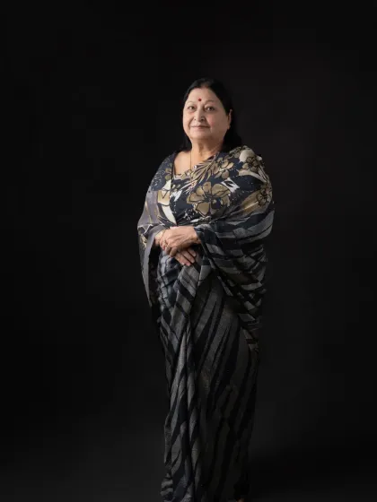 An elegant, timeless portrait of a grandmother. We believe in celebrating every member of the family, and our studio lighting is perfect for creating classic, respectful portraits.