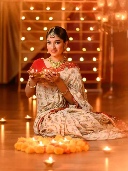 More examples from my portfolio of glamorous ethnic and festive makeup, showcasing a variety of styles, color palettes, and complete looks for different celebrations.