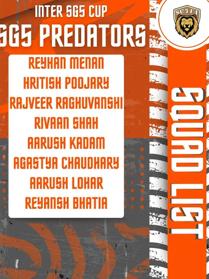 The squad list for the SG5 Predators team in the Inter SG5 Cup.
