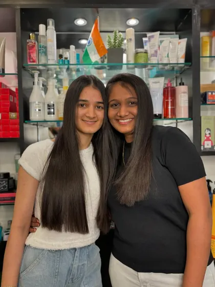 Nothing makes me happier than seeing happy clients with beautiful, healthy hair. These two are glowing after their hair smoothening treatments at the salon.