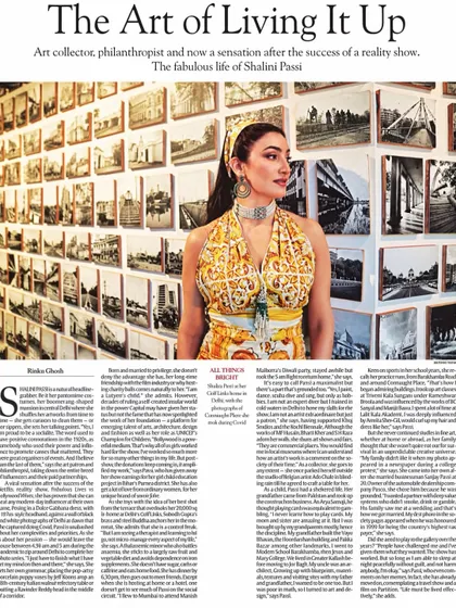 'The Art of Living It Up'. I had the pleasure of styling the iconic Shalini Passi for her feature in the Indian Express. This is the final published article.