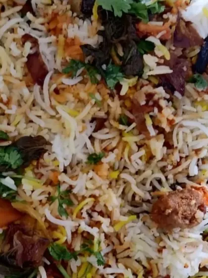 My Chicken Kebab Biryani, where succulent pieces of chicken kebab are layered with aromatic basmati rice. It’s a rich and flavorful one-pot meal.