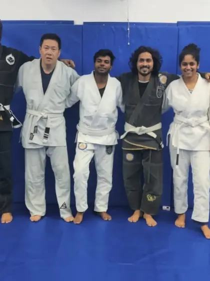 A diverse group of students after a weekend seminar. We had people from various martial arts backgrounds coming together to learn the art of grappling.