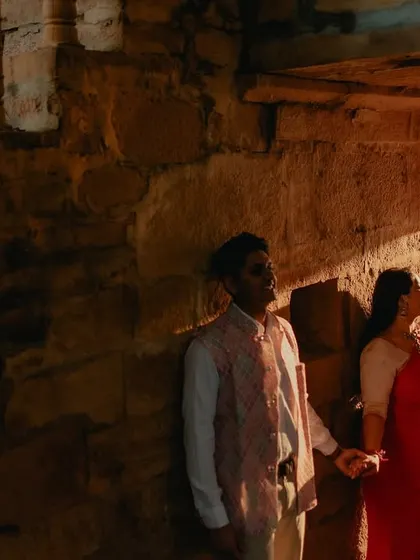 Using natural light filtering through a stone corridor in Jaisalmer to create a dramatic and soulful portrait. We are always looking for ways to play with light and shadow to add depth and emotion to our images.