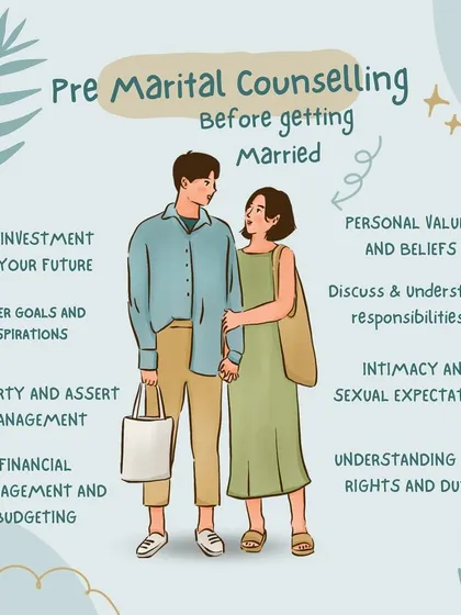 Pre-marital counselling is an investment in your future. This graphic breaks down the key areas we would cover together, including financial management, property, personal values, and understanding your legal rights and duties. It is a roadmap for a successful partnership.