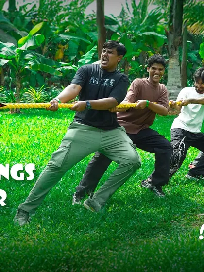 The classic tug of war challenge. It's a fantastic activity for groups to test their strength, work together, and share a lot of laughs.