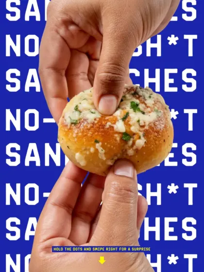 The starting point: a perfect, cheesy garlic knot ready to be turned into a sandwich.