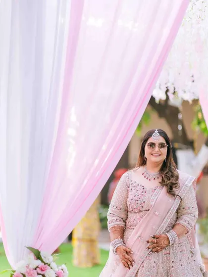 Another shot of the bride, her makeup looking flawless even in bright sunlight.