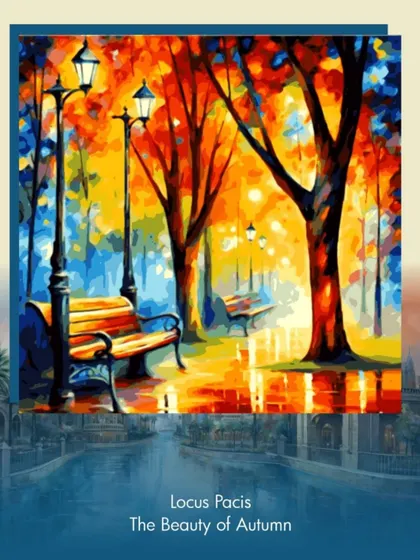 Featuring Ria's work, 'The Beauty of Autumn,' a vibrant piece that was part of our curated collection for the international showcase.