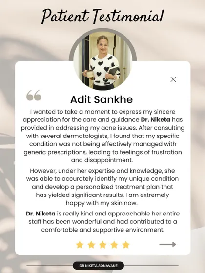 This patient was frustrated with generic prescriptions that weren't working for his acne. My expertise allowed me to identify his unique condition and develop a personalized plan that yielded significant results.