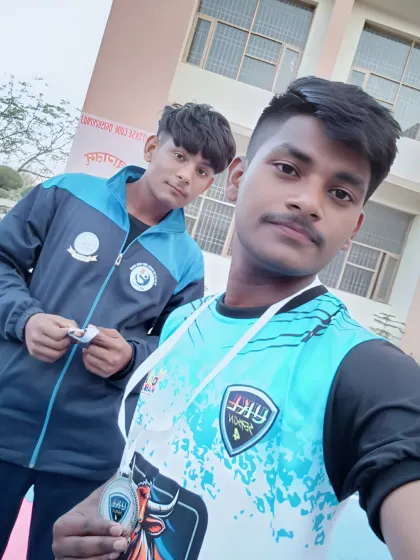 A player proudly showing his medal after the Unique Kabaddi League in Haryana. Every medal is a testament to their dedication.