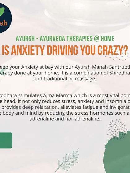 If anxiety is disrupting your life, our Manah Santrupthi therapy can help. This treatment combines Shirodhara with a traditional oil massage to stimulate vital points on the head, reducing stress hormones and alleviating insomnia.