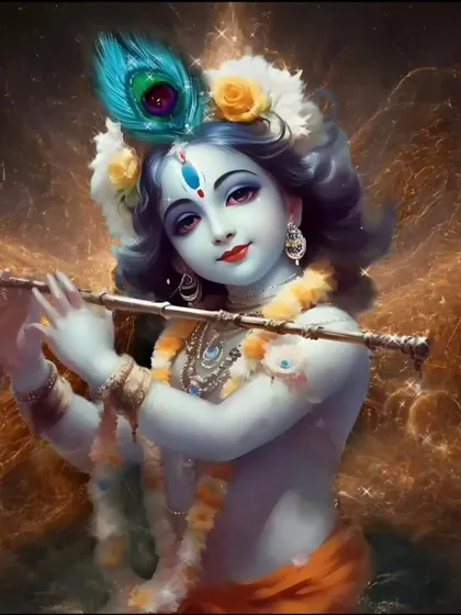 The divine flute of Lord Krishna creates a cosmic symphony of love, wisdom, and eternal grace that echoes through all of time.