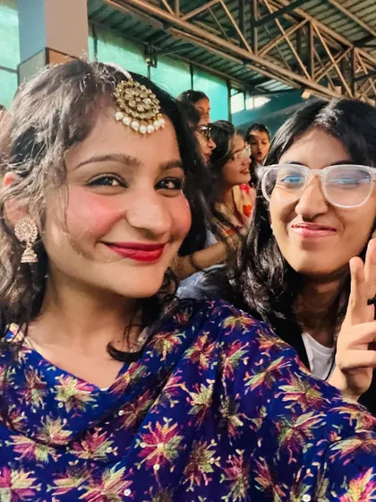 A happy selfie with my friend after our performance. It's always a joy to share the stage and create music together.