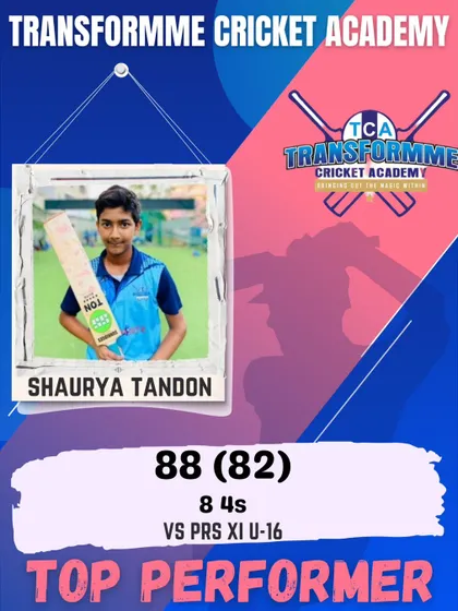 Shaurya Tandon's excellent knock of 88 in the U-16 Summer Cup.